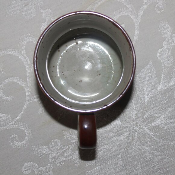 Otagiri Style Speckled Stoneware Mug | MCM Geometric Abstract Design - Picture 5 of 16